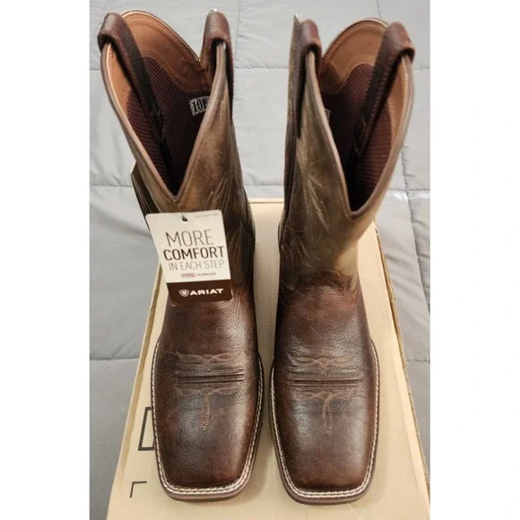 ARIAT® (Men's 10 WIDE) Sport Western Wide Square Toe Cowboy Boot in Fiddle Brown - Picture 9 of 10